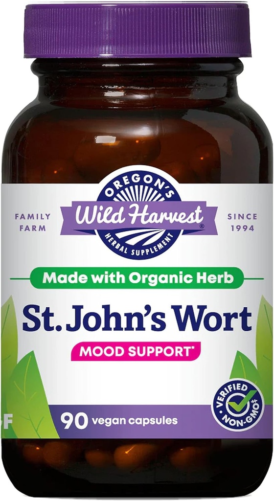 Oregon's Wild Harvest St John's Wort Supplement, 90 Count