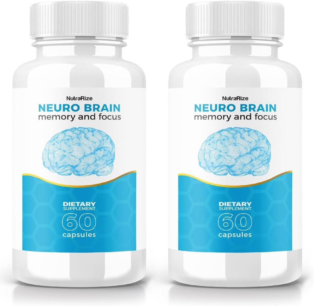 (2 Pack) Neuro Brain Capsules – Daily Formula with a Balanced Blend for Focus, Concentration, and Sharpness | Easy-to-Take Pills for Lasting Support (120 Capsules)