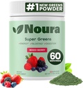 Poudre Super Greens, 60 portions - Immunité, enzymes digestives et probiotiques pour l'énergie, la santé des Guts, le dégel pour les femmes - Poudre Superfood Greens - Berry mélangé