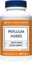 Le Vitamine Shoppe Psyllium Husks – Plantago Ovata Fibre Supplément qui soutient la régularité et le cholestérol sain, 840 mg par portion - Sans gluten (300 capsules)