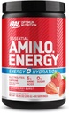 Optimum Nutrition Amino Energy Powder Plus Focus, with BCAA, Electrolytes, and Caffeine, Juicy Strawberry, 30 Servings (Packaging May Vary)