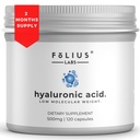 Ultra haute pureté Capsules d'acide hyaluronique 500mg - 95% Hyaluronate de sodium - hautement purifié et biodisponible - Faible poids moléculaire - Non-OGM Fermenté - 120 Capsules