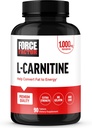 FORCE FACTOR L-Carnitine Supplement, L Carnitine Tartrate 1000mg Capsules to Convert Fat Into Energy, Support Muscle Recovery, and Boost Exercise Performance, Vegan, Non-GMO, 90 Tablets