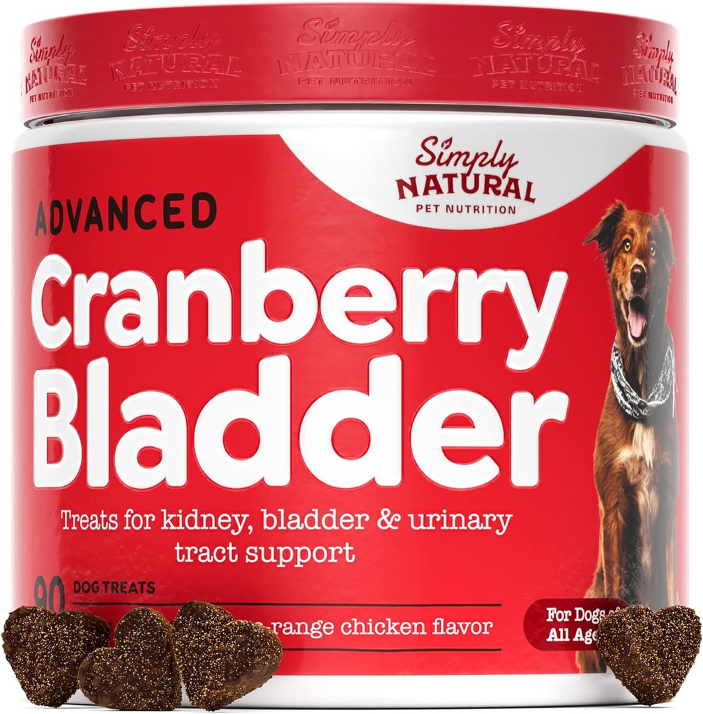 Traitement UTI pour chiens - Supplément de canneberge pour chiens, Antibiotiques naturels pour chiens pour soulager l'infection urinaire de piège de chien, soutient Bladder, Rein & Système immunitaire - 90 Chews de canneberge