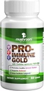 PRO-Immune Gold |Best Immune Support |Clinically Studied Coriolus versicolor PSP+PSK & Ganoderma lucidum Mushroom Mycelium Extract, All-Natual, Antioxidant Supplement, cGMP & USA Made, 60 Tablets