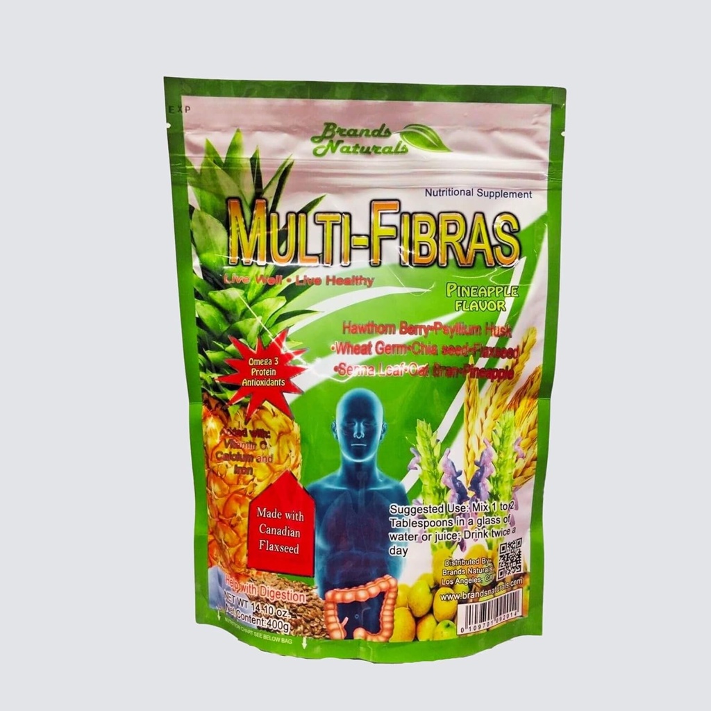 Marques génériques Naturals Multifibres (Multifibras) Arôme Oméga 3 Poudre de lin canadien Psyllium Husk 14,10 oz.