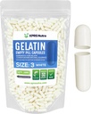 XPRS Nutra Size 3 Empty Capsules - 1000 Count Empty Gelatin Capsules - Pills DIY Capsule Filling - Pure Bovine Pill Gel Caps Fillable Do-It-Yourself Vitamins and Supplements (White)
