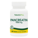 Natures Plus Pancréatine - 1000 mg, 60 comprimés - Supplément enzymatique digestif naturel pour le soutien gastro-intestinal - Contient Amylase, Protease & Lipase - Sans gluten - 60 portions