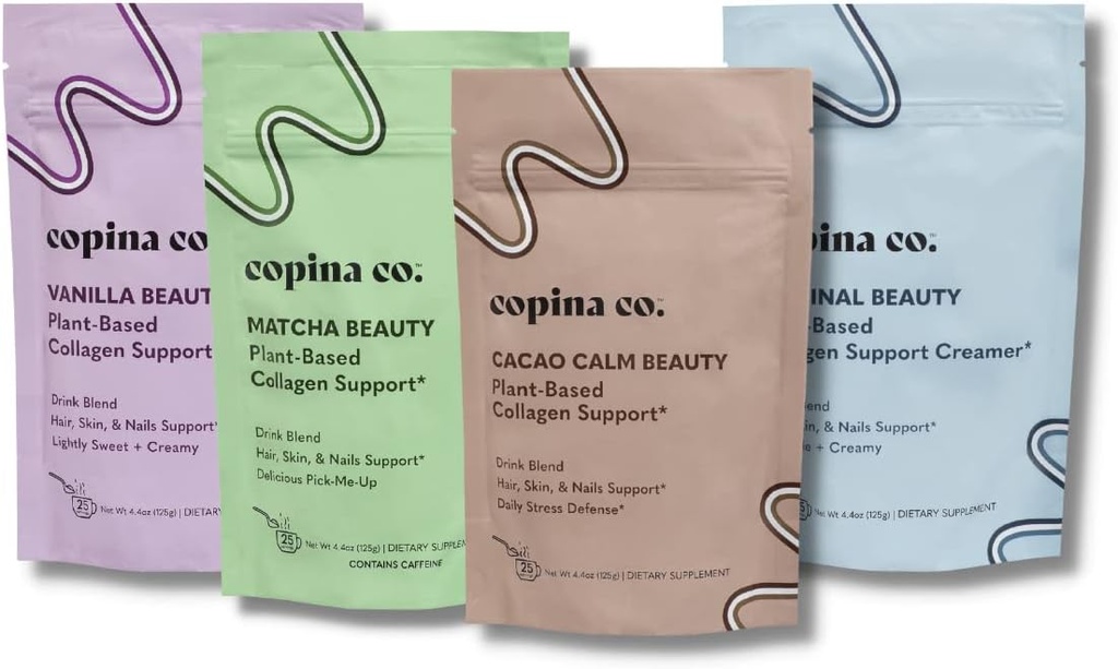 Copina Co. Vegan Collagen Booster Mix: Plant Based Collagen Support Smoothie Drink Vegan Blend Variety Pack.