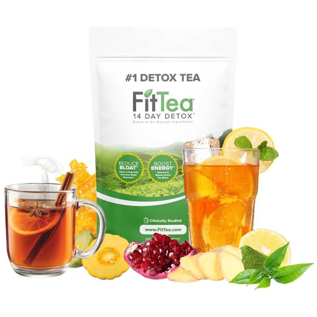 FitTea The Original 14 Day Detox Tea for Weight Loss and Belly Fat - Detox Cleanse Weight Loss Tea for Women and Men - Testé cliniquement Slim Tea Detox Drink