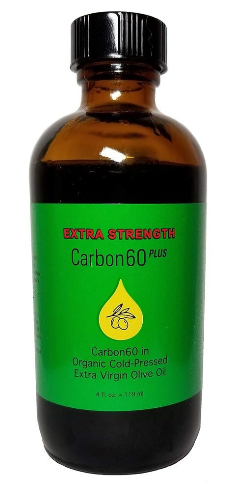 Carbon60 Plus Extra Strength Carbon60 Olive Oil 4 Onces (119 ML) Solvant Sans Recherche Grade C60 Lipofullerène par carbon60plus.com