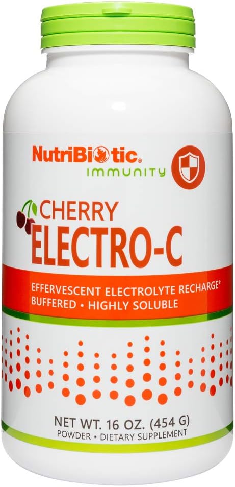 NutriBiotique - Cerise Electro-C Vitamine C & Poudre d'électrolyte, 16 Oz, 850 Mg Vitamine C par portion