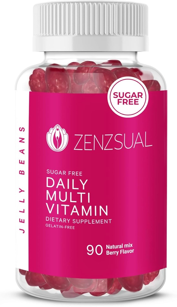 ZENZSUAL quotidien Multivitamine Jellybeans - Nourriture, sans sucre, et supplément alimentaire végétarien-friendly- Immune support, bien-être délice, sans gélatine (90 mélange naturel Berry-Flavored)
