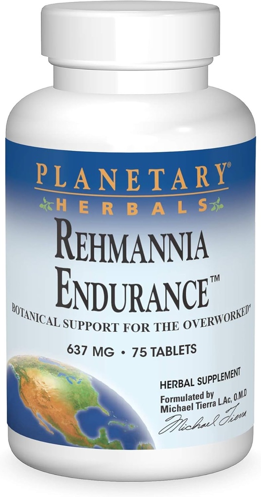 Herbes Planétaires Comprimés d'Endurance Rehmannia, 75 Compte