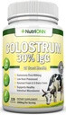 Colostrum - 1000mg - 120 Capsules - 30% IgG - Produits laitiers non-OGM US - Premier colostrum bovin laitant - traité à faible chaleur - Excellent pour la santé des IG Tract - Soutien immunitaire - Santé des os et des muscles