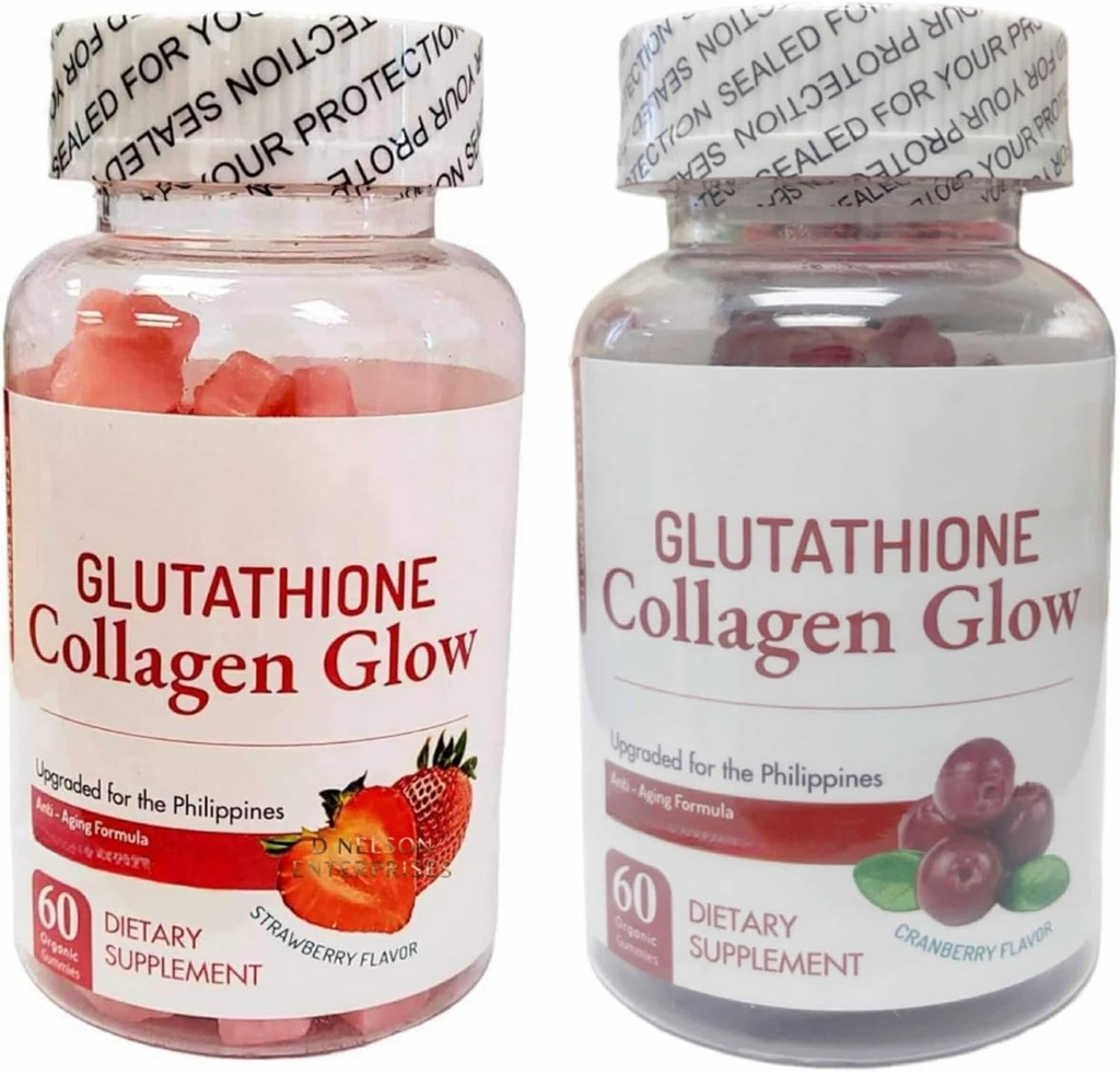Collagène Glow Glutathion générique pour fraises et canneberges, 60 Gommies à croquer
