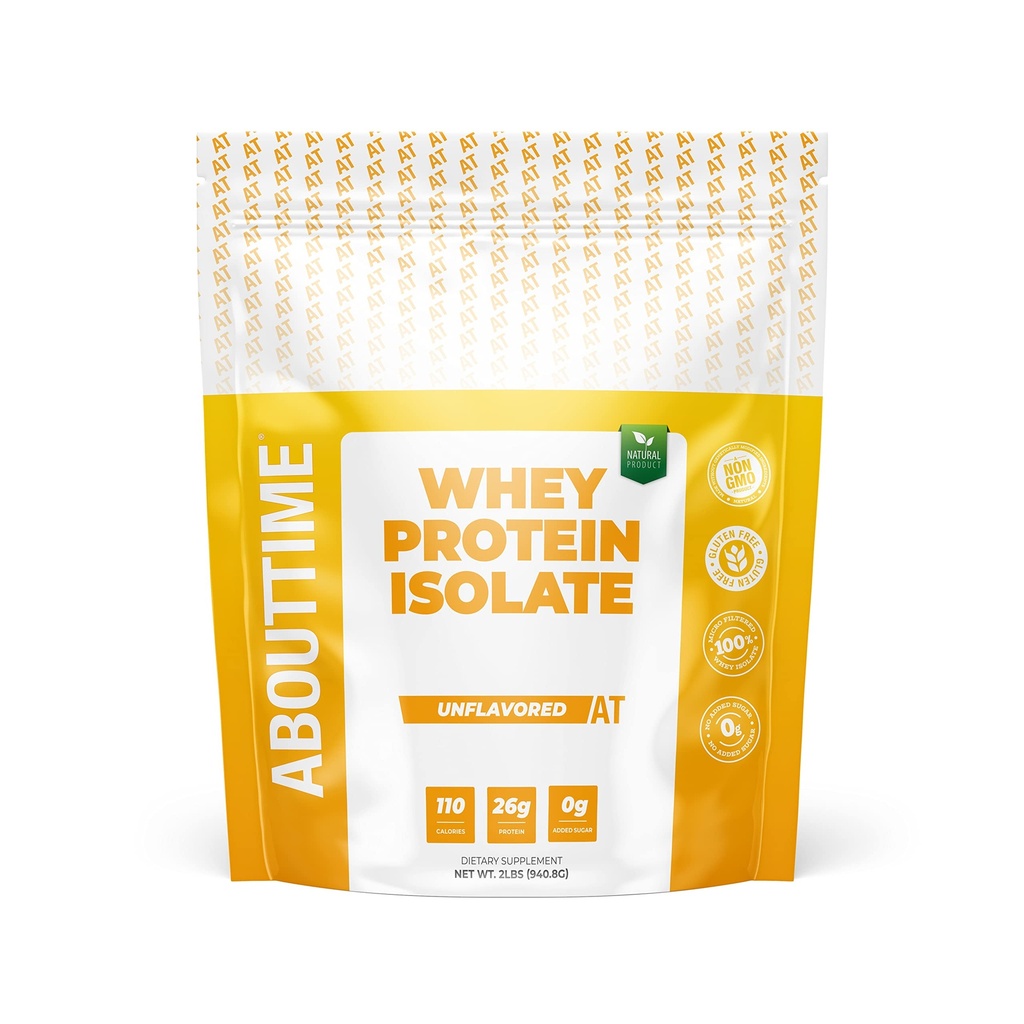 Au sujet du temps Sans aromatisé Protéine de lactosérum en poudre 26g, ingrédients naturels, non-OGM, sans gluten, sans lactose, sans édulcorants artificiels, faible teneur en glucides, 32 portions