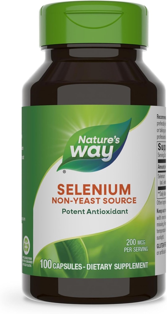 Sélénium naturel, source non levure, antioxydant potentiel, 100 capsules
