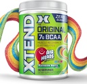 Xtend Original BCAA poudre airheads Rainbow Berry Flavor, 7g BCAA et 2,5g L-Glutamine, sucre sans entraînement de récupération musculaire boisson avec acides aminés pour les hommes et les femmes, 30 portions