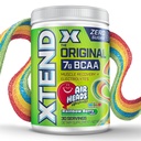 Xtend Original BCAA poudre airheads Rainbow Berry Flavor, 7g BCAA et 2,5g L-Glutamine, sucre sans entraînement de récupération musculaire boisson avec acides aminés pour les hommes et les femmes, 30 portions