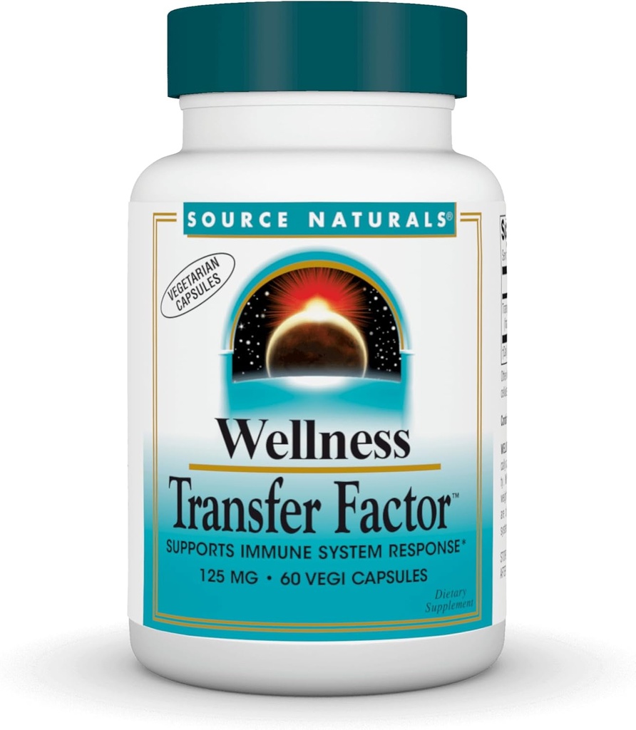 Source Naturals Facteur de transfert du mieux-être, soutient la réponse du système immunitaire* 125 mg - 60 capsules végétariennes