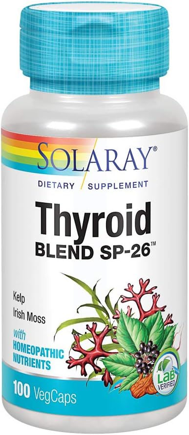 SOLARAY Mélange de thyroïde SP-26.00 Mélange de plantes avec/Cell Salt Nutriments pour aider à soutenir la fonction de thyroïde saine.