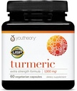 Youtheory Turmeric Extra Strength - 1000 mg - Soutienne la santé cérébrale, musculaire et articulaire* - Contient des bioenhancers, des curcuminoïdes et des extraits à base de plantes - USP Vérifié - 60 capsules végétariennes (30 jours d'approvisionnement)