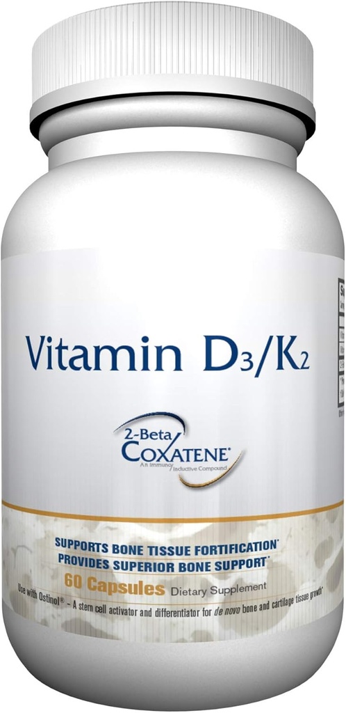 ZYCAL supplément de vitamine D3/K2 (60 capsules), améliorer votre santé osseuse et articulaire, le soutien des os supérieur, promouvoir la fonction saine, stimuler votre système immunitaire, non-OGM, sans gluten
