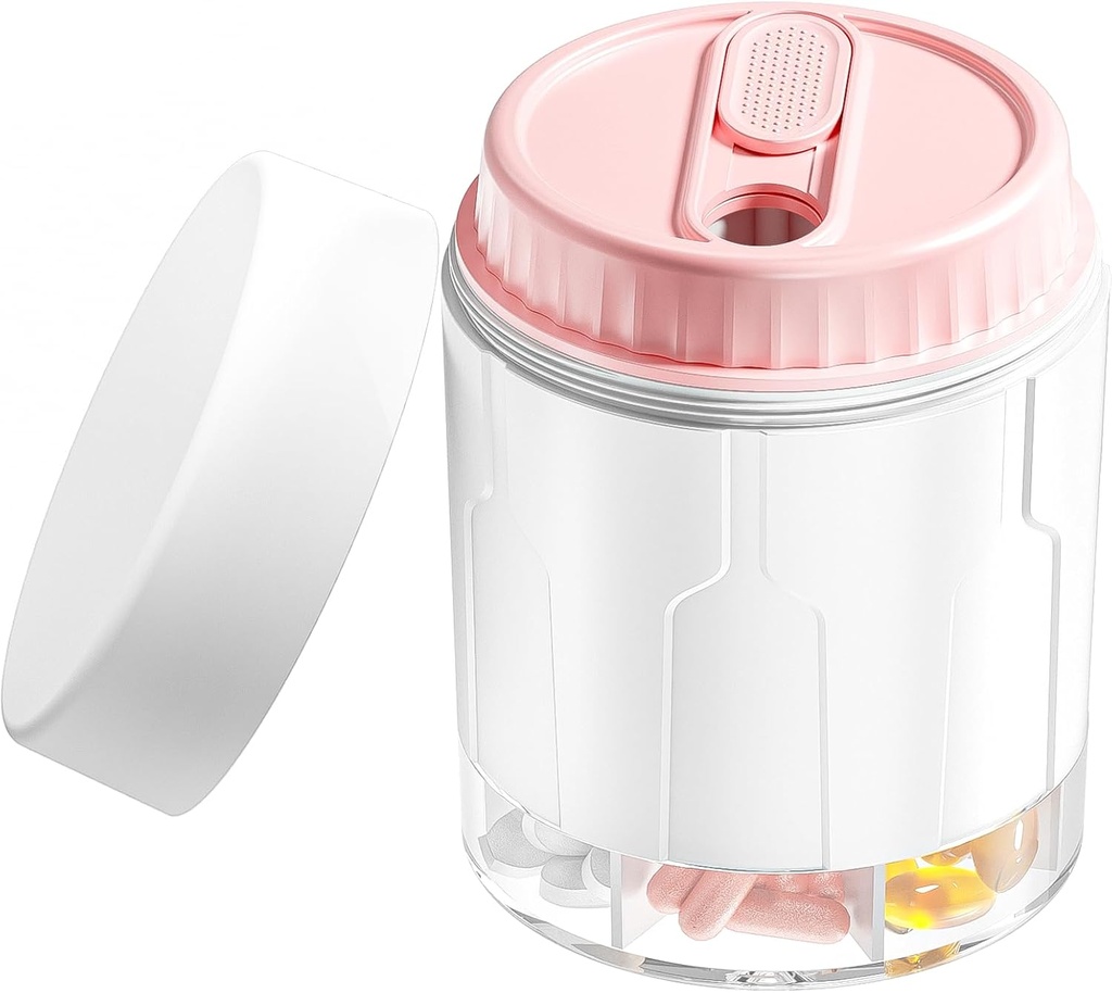 Organisateur hebdomadaire de pilules de voyage, organisateur quotidien de suppléments avec 7 grands compartiments, cas de boîte à pilules facile à utiliser, grand distributeur de vitamines, stockage de pilules multifonctions pour les médicaments (puits)