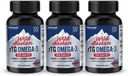 NANOWELL Wild Alaskan rTG Omega-3 Huile de poisson 1196mg - EPA, DHA, Vitamine D3 & E - 120 Softgels x 3 bouteilles (360 Nombre)