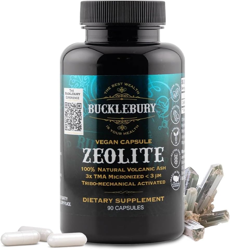 BUCKLEBURY Capsules de zéolite micronisées - Détox de zéolite minérale pour adultes - Supports Système immunitaire, métabolisme et santé digestive - Formule avancée pour les hommes et les femmes - 90 Capsules Vegan