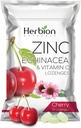 HERBION Naturals Zinc, Echinacea & Vitamine C Lozenges 25 CT, complément alimentaire pour adultes et enfants 5+, favorise le mieux-être pour toute la famille, 25 comte, cerise, paquet de 1