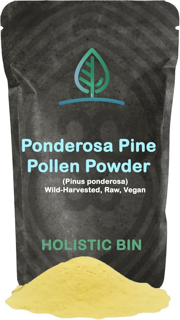 Holistic Bin Pine Pollen Powder | Wild Harvested, Golden Canadian Pine Pollen | Pollen Made from The Ponderosa Pine Tree, 20 g