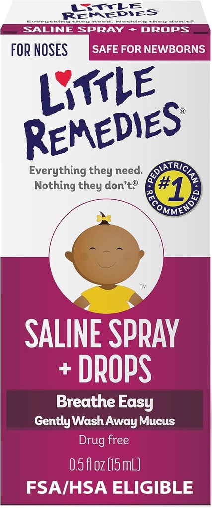 Petits remèdes Spray Saline et gouttes, sans danger pour les nouveau-nés, 0,5 fl oz