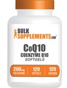 BulkSupplements.com CoQ10 200mg Softgels - pour la santé cardiaque, Coenzyme Q10 200mg Supplément, sans gluten, 1 Softgel par portion, 120 Nombre (paquet de 1)