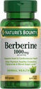 NatureS Bounty Berberine 1000mg Capsules, soutient la santé cardiaque, le cholestérol et les niveaux de sucre dans le sang dans une gamme normale, Supplément non OGM, 60 Compte