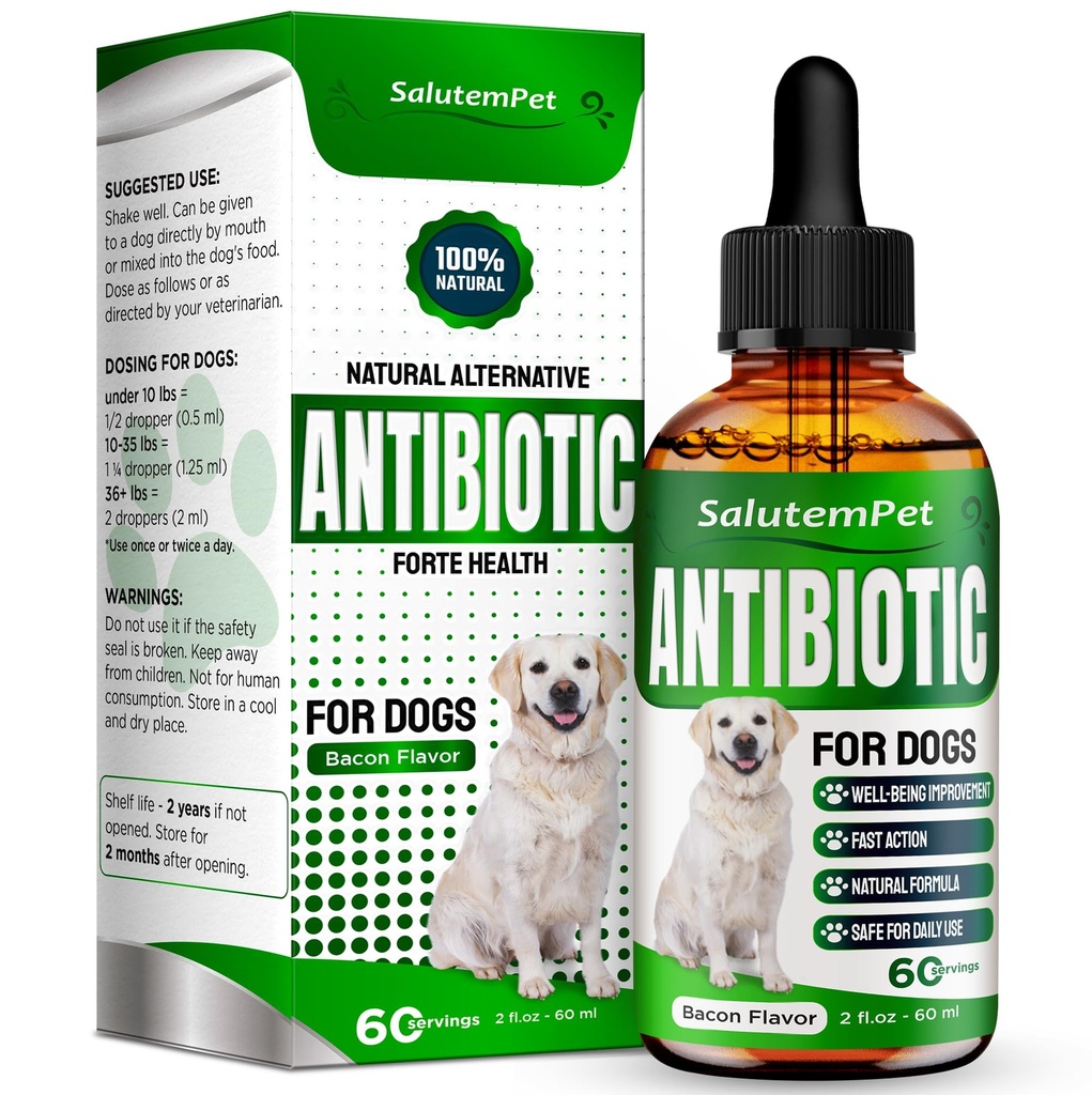 Antibiotiques naturels pour chiens et chiots. Antibiotiques pour chiens de tous les âges. Ingrédients à base de plantes.