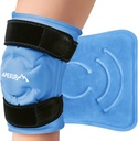 Paquet de glace APEXUP pour soulager la douleur au genou, grand enroulement réutilisable après chirurgie, gel froid souple pour blessures, soulagement de la douleur pour le dos, l'épaule, l'écorce, la cheville et la jambe (bleu, L, 1PK)