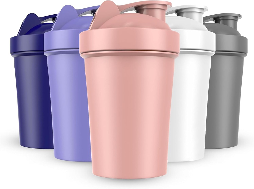JEELA SPORTS 5 PACK Protein Shaker Bouteilles pour les mélanges de protéines -20 OZ- Lave-vaisselle Bouteilles de shaker sans danger pour les mélanges de protéines - Bouteilles de shaker pour les mélanges de protéines