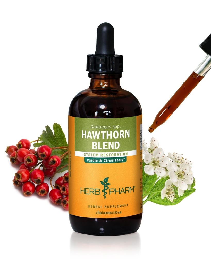 Herb Pharm Hawthorn Mélange d'extrait liquide pour support cardiovasculaire et circulatoire - 4 Once
