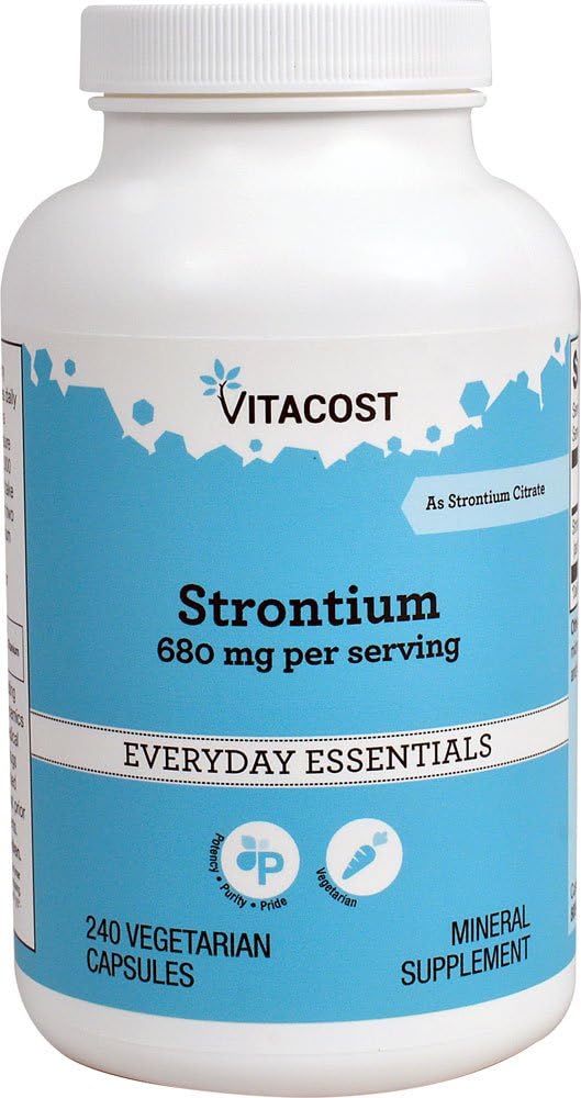 Strontium Vitacost - 680 mg par portion - 240 capsules végétariennes