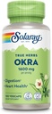 SOLARAY Okra Fruit 1600 mg - Supplément haute fibre pour le bien-être - Source riche de fibre soluble - Équivalent de 6,4 g Okra frais par service, végétalien, garantie de 60 jours - 25 portions, 100 VegCaps