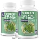 1200 MG Thunder God Vine Root Extract 20:1 Supplément, Tripterygium Wilfordii supplément à base de plantes, formule végétalienne avec Lei Gong Teng Extract, 120 Capsules