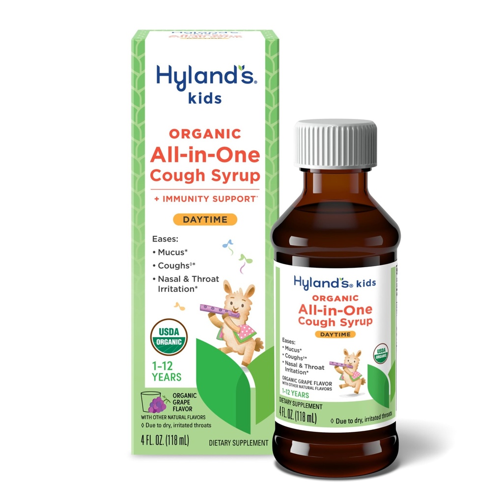 Hyland's Kids Organic All in One Cough Sirop Daytime - Raisin