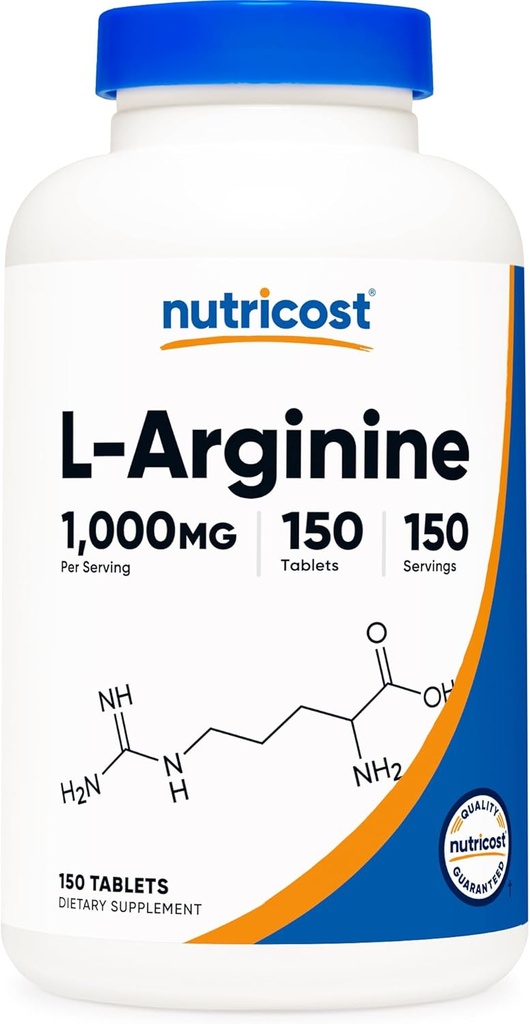 Nutricost L-Arginine 1000mg, comprimés acides aminés (150 comprimés)