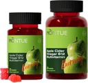 Gummées de vinaigre de cidre de pomme B12 Multivitamine, supplément de VAC Vitamines de gummy, supplément végétarien pour les femmes et les hommes, non OGM, soutenir les niveaux d'énergie normaux et la santé des gummées 60 Gummées (90)