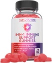 Atlantis Nutrition 8-en-1 Immune Support Gommies avec Elderberry - Supplément immunitaire avec Elderberry, Quercetin, Zinc, Vitamine C - Immunity Boosters for Adults & Kids - Delicious Flavor - 60 Comte