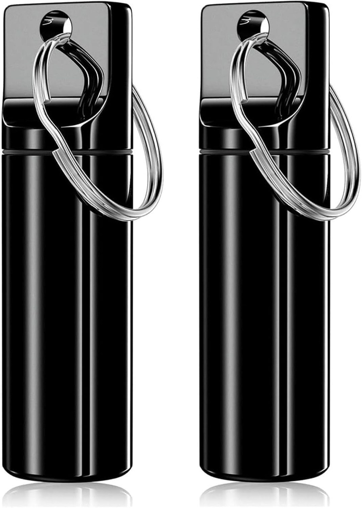 Porte-clés Pill Holder – Grand Capacité Imperméable Pill Organizer Pill Container pour tablettes, capsules – Pill Case compatible avec le voyage durable pour la pression Mini Pill Case (Noir)