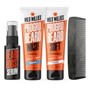 Wild Willies Kit de soins de la barbe, Shampooing enrichi en biotine et revitalisant avec caféine, deux bouteilles 4-Oz, favorise la croissance saine de la barbe
