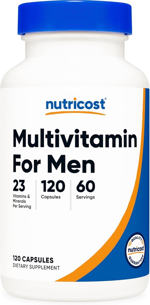 Multivitamine Nutricost pour Homme 120 Capsules - Vitamines et minéraux pour l'homme en santé